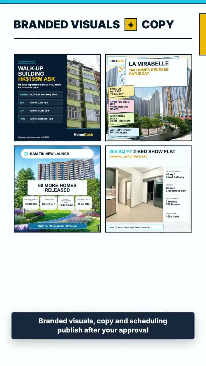 HomeDash AI listing video workflow shown on a phone